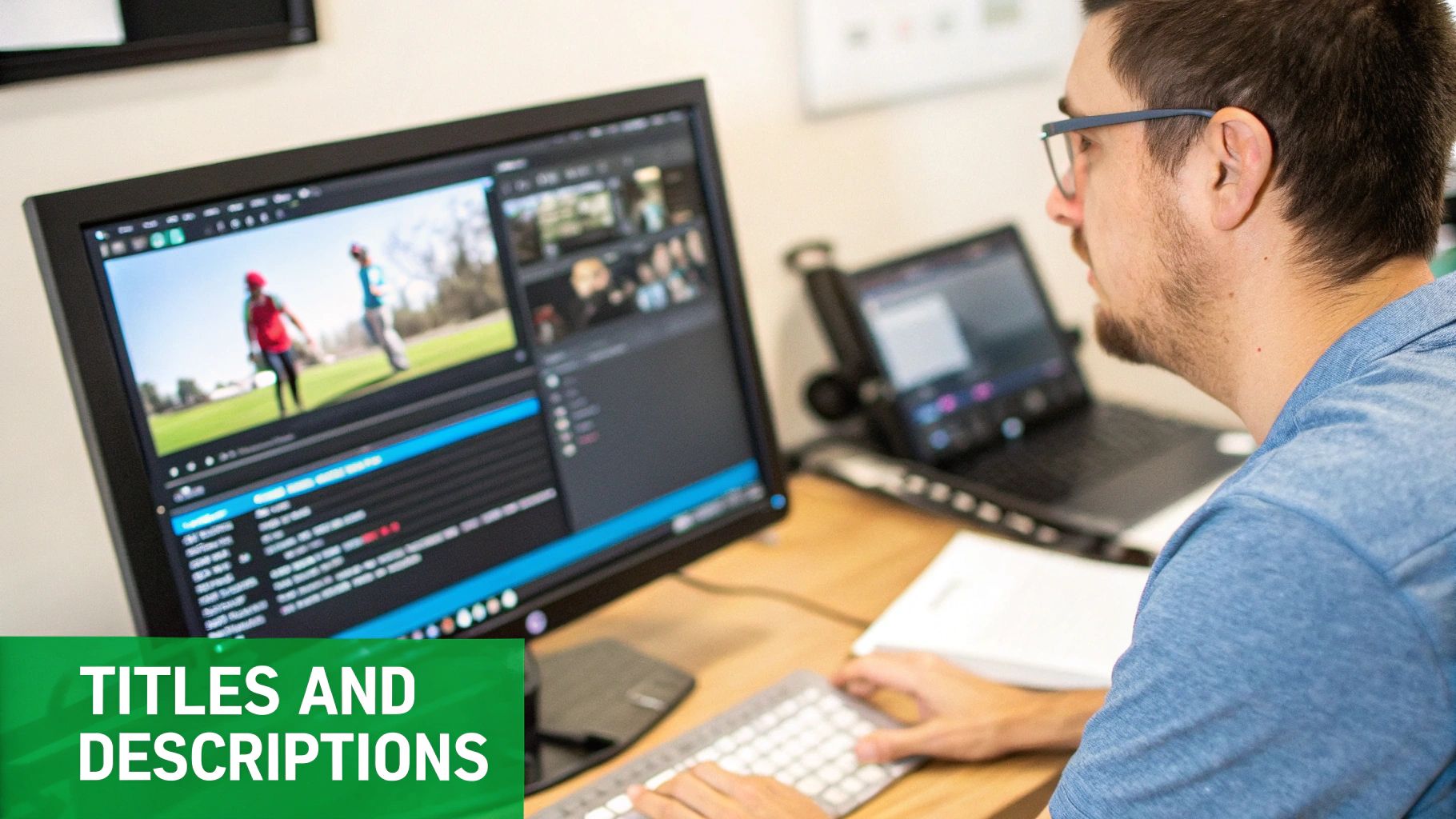 A visually striking YouTube thumbnail being designed on a computer screen.