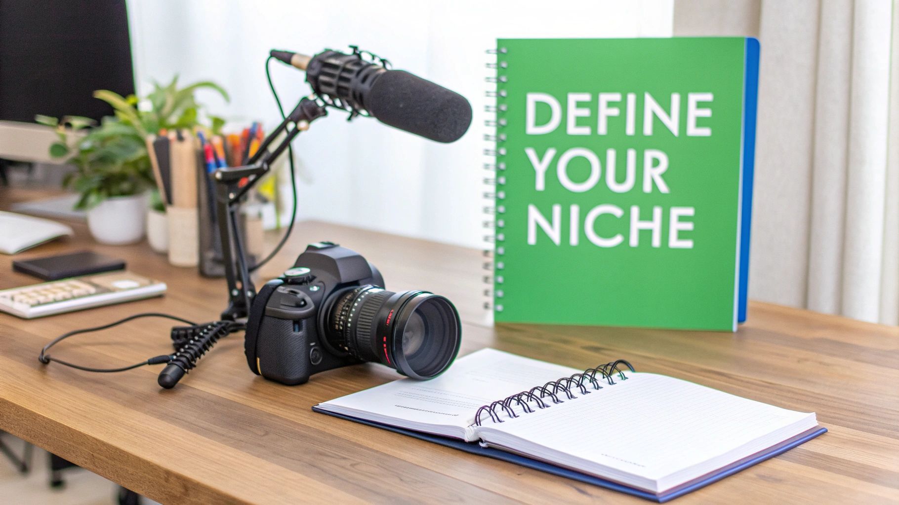 A person planning YouTube content strategy on a whiteboard with charts and graphs.