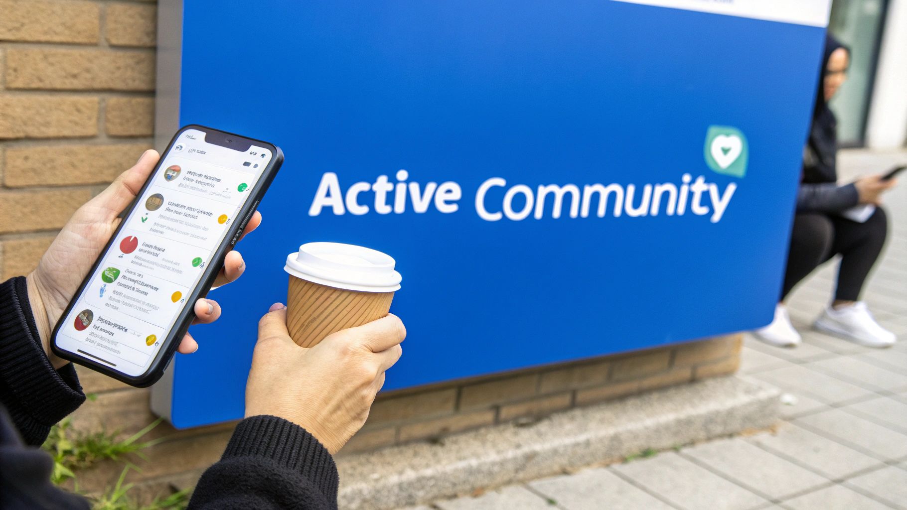 A close-up shot of a smartphone screen showing an Instagram post with a block of hashtags