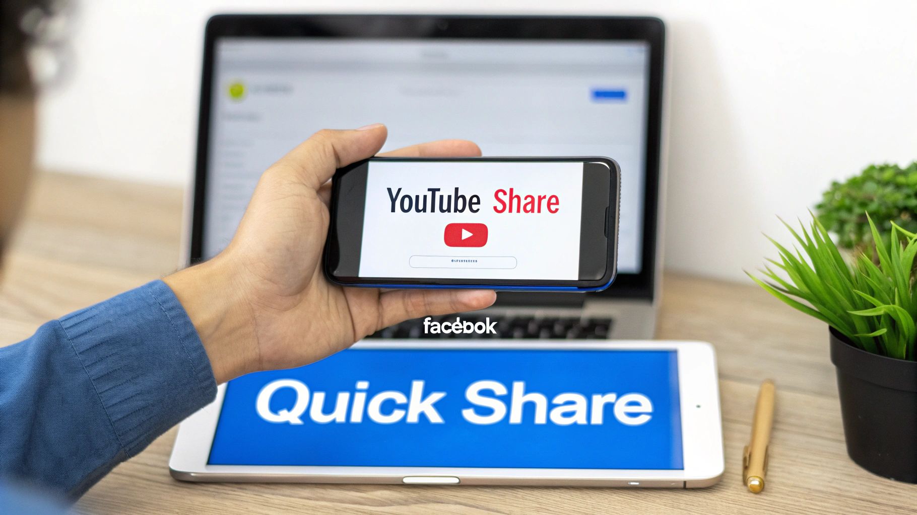 A person uploading a video file from their computer to a social media platform, illustrating the concept of a native upload.