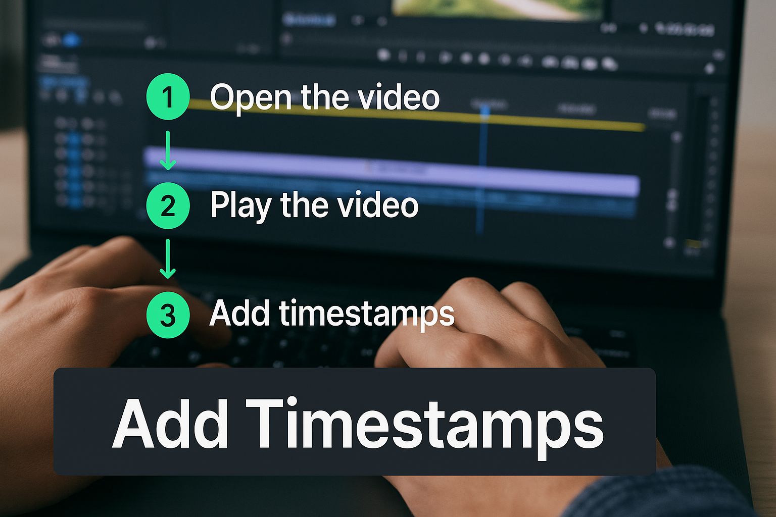 Infographic about how to add chapters to youtube video