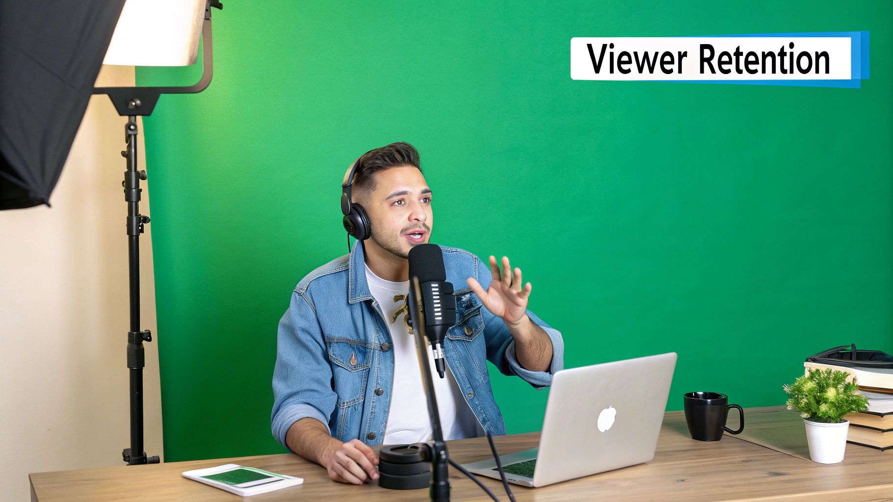 A graph showing positive audience retention on a video analytics dashboard