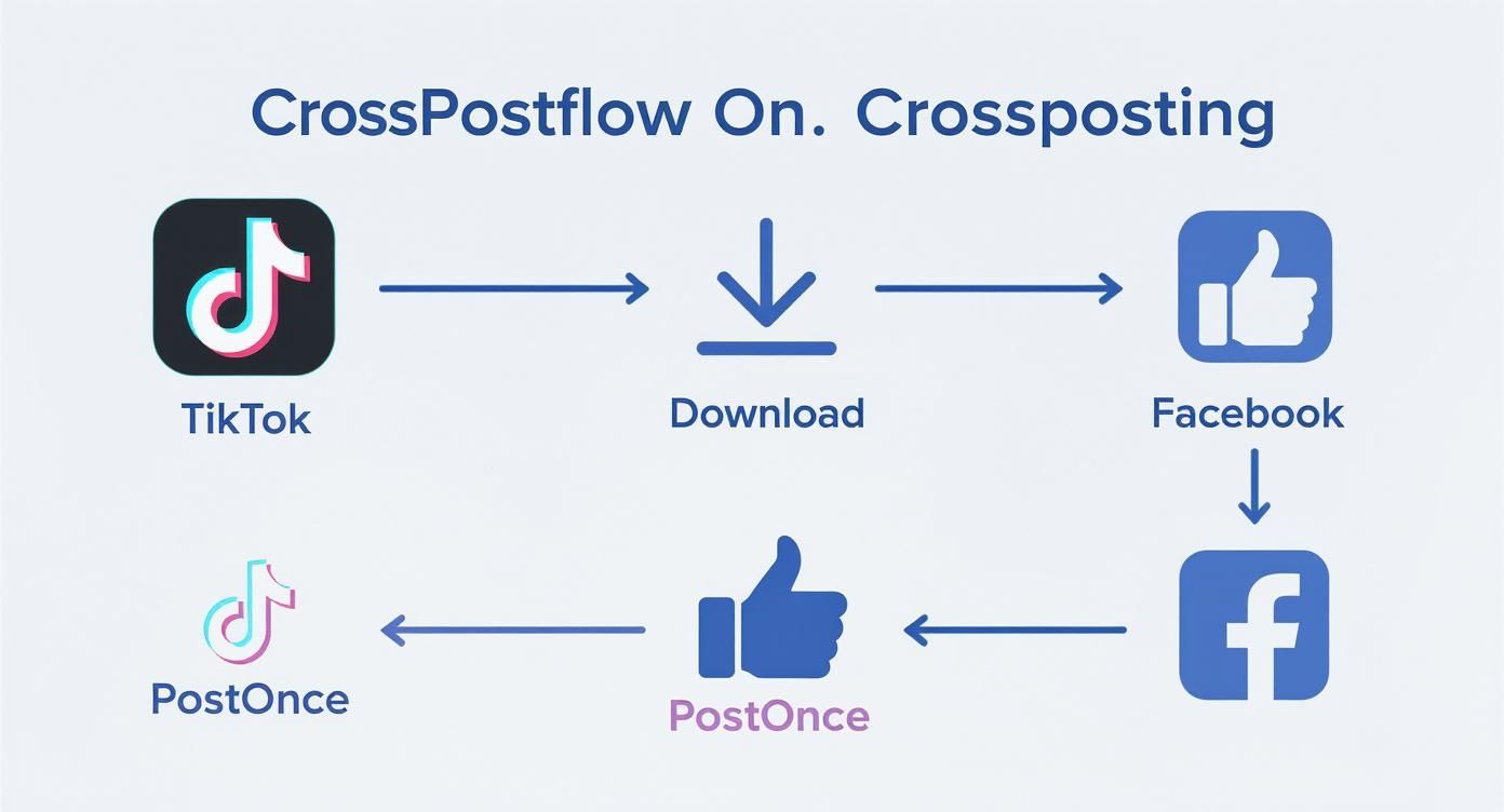 Infographic about how to post tiktok videos on facebook