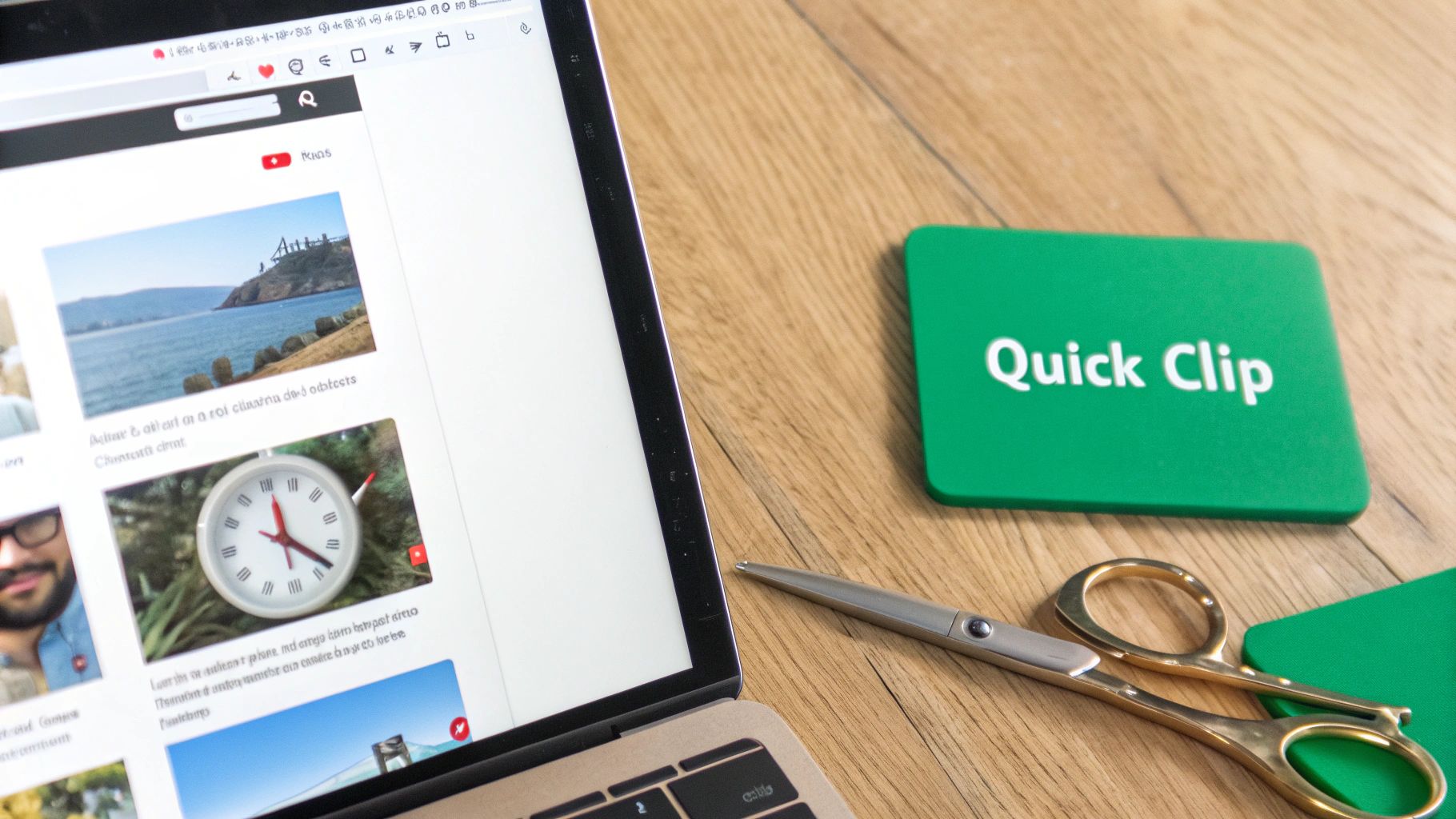 A graphic showing different social media icons and a play button, representing clipping videos for multiple platforms.