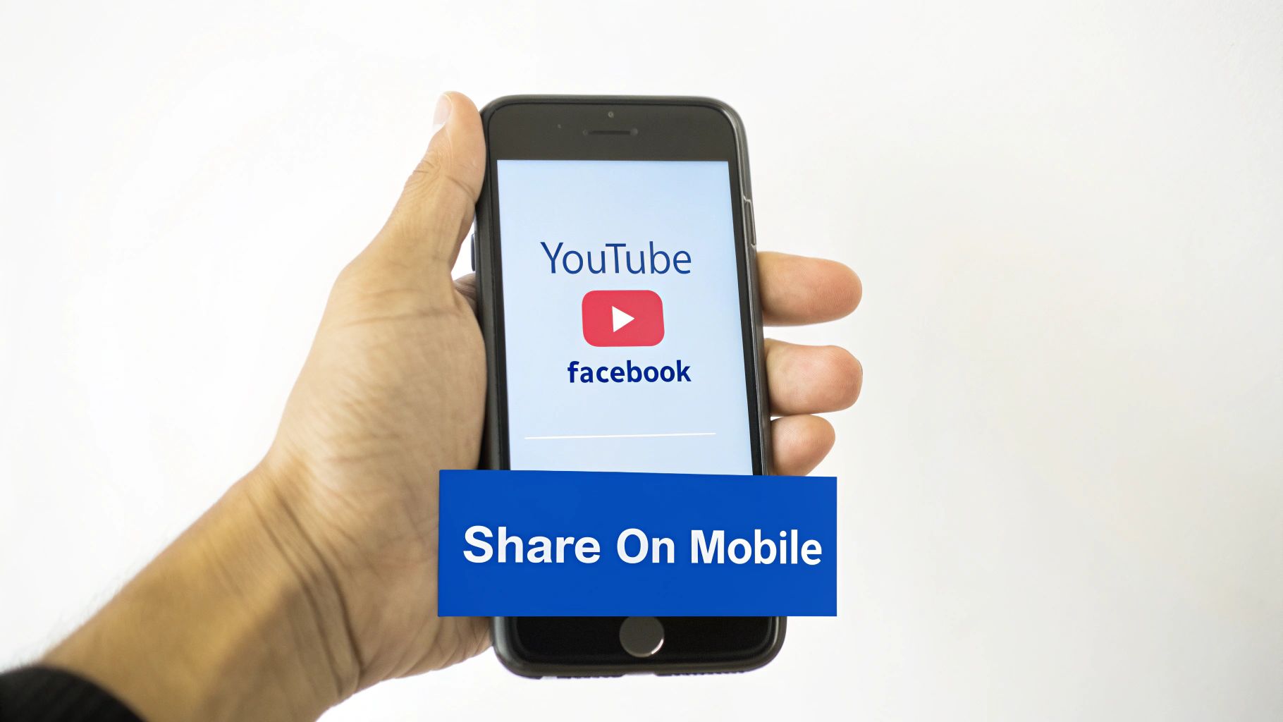 Person sharing a video on their mobile phone