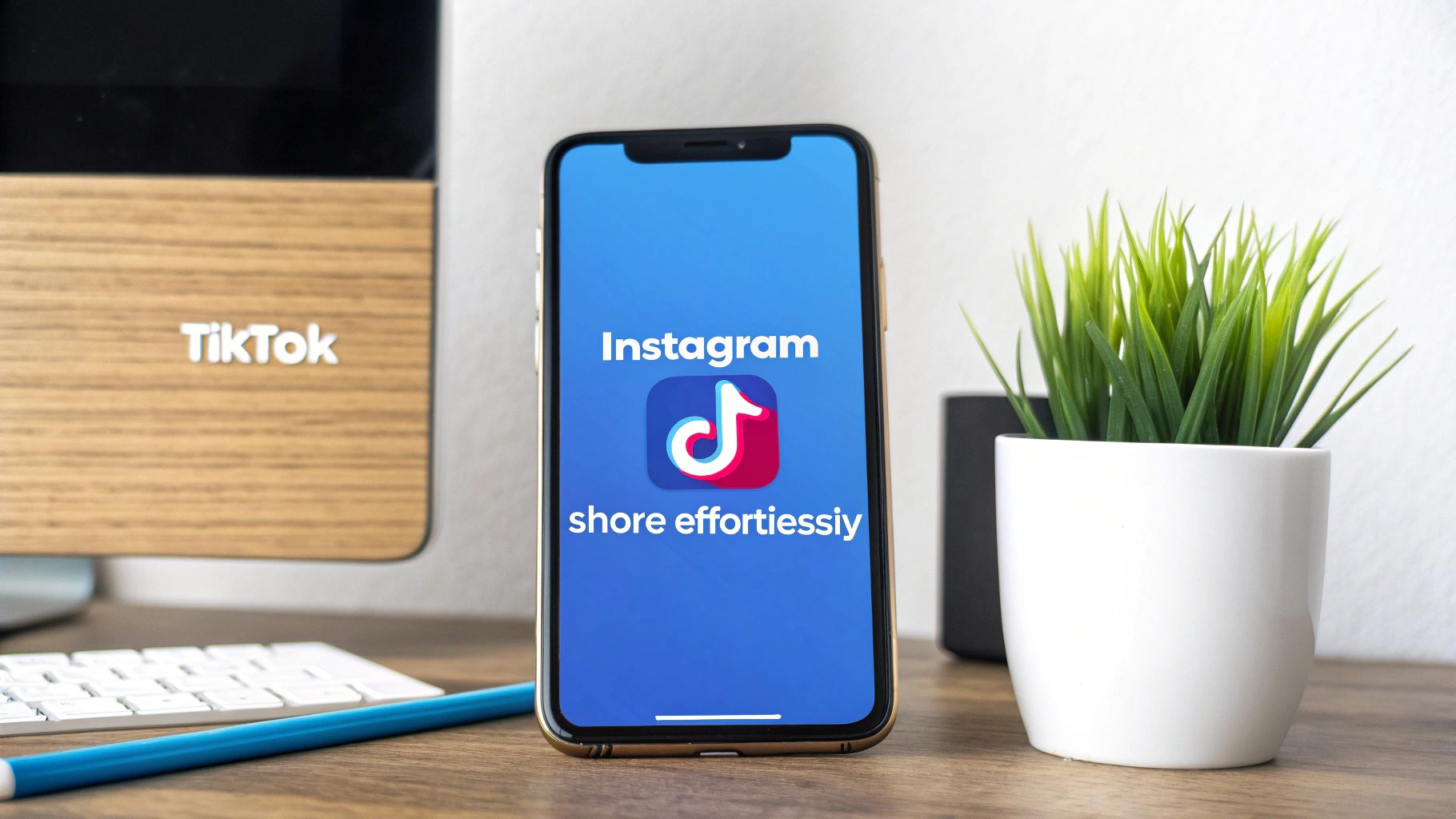 A smartphone displaying the TikTok and Instagram app logos, symbolizing cross-platform sharing.