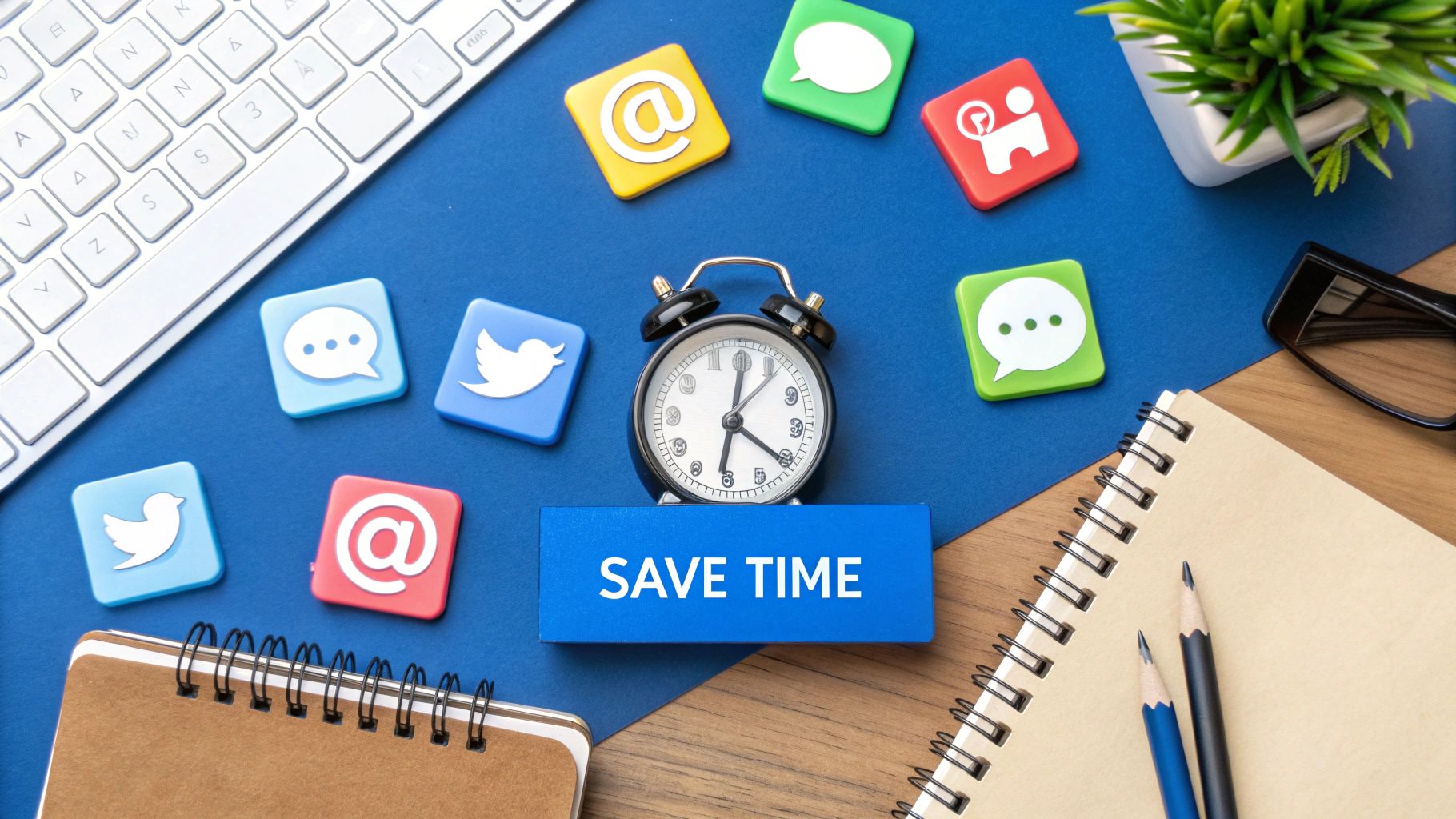 Image of social media icons arranged in a circle