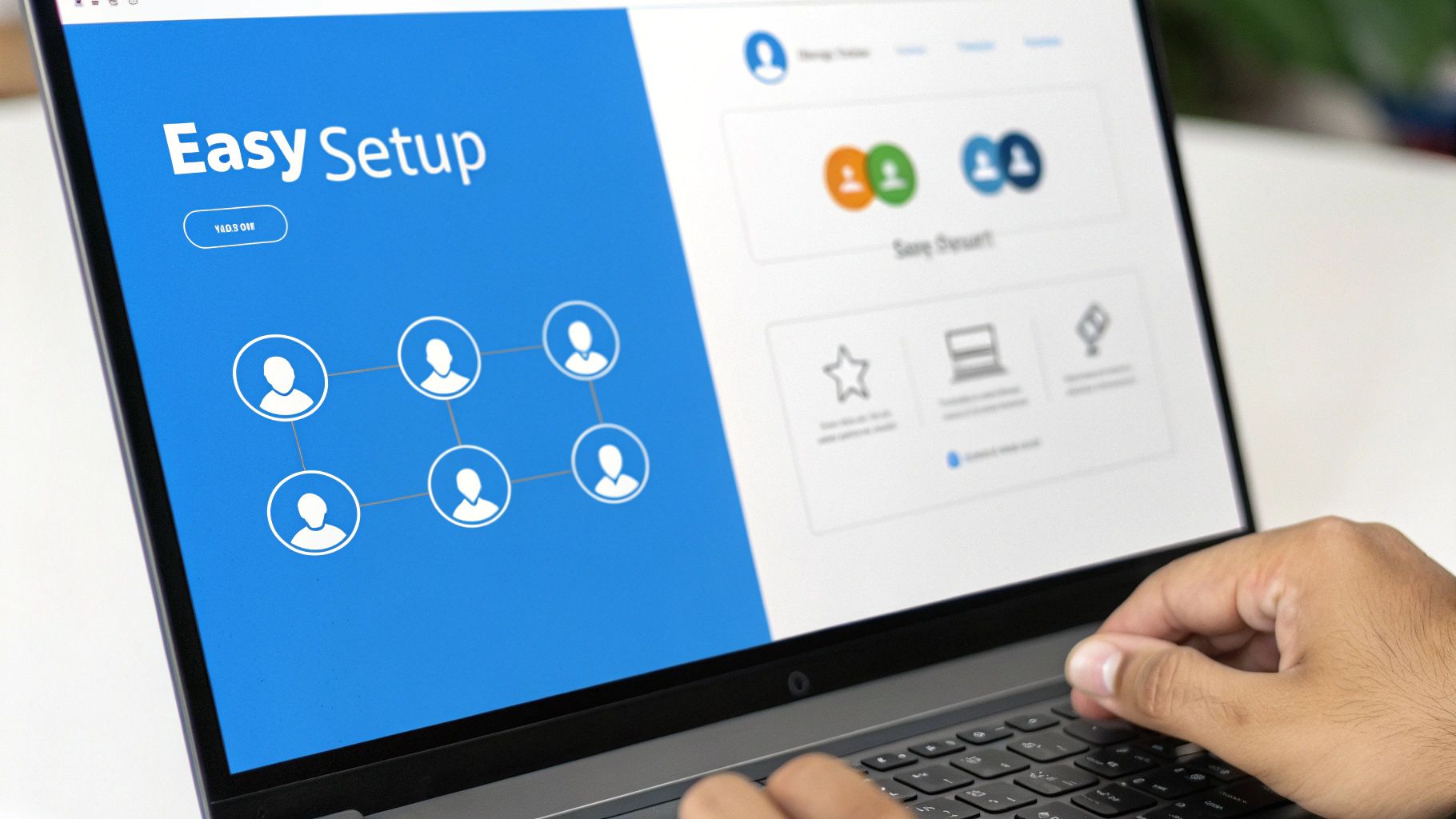 A person organizing digital content on a visual calendar interface