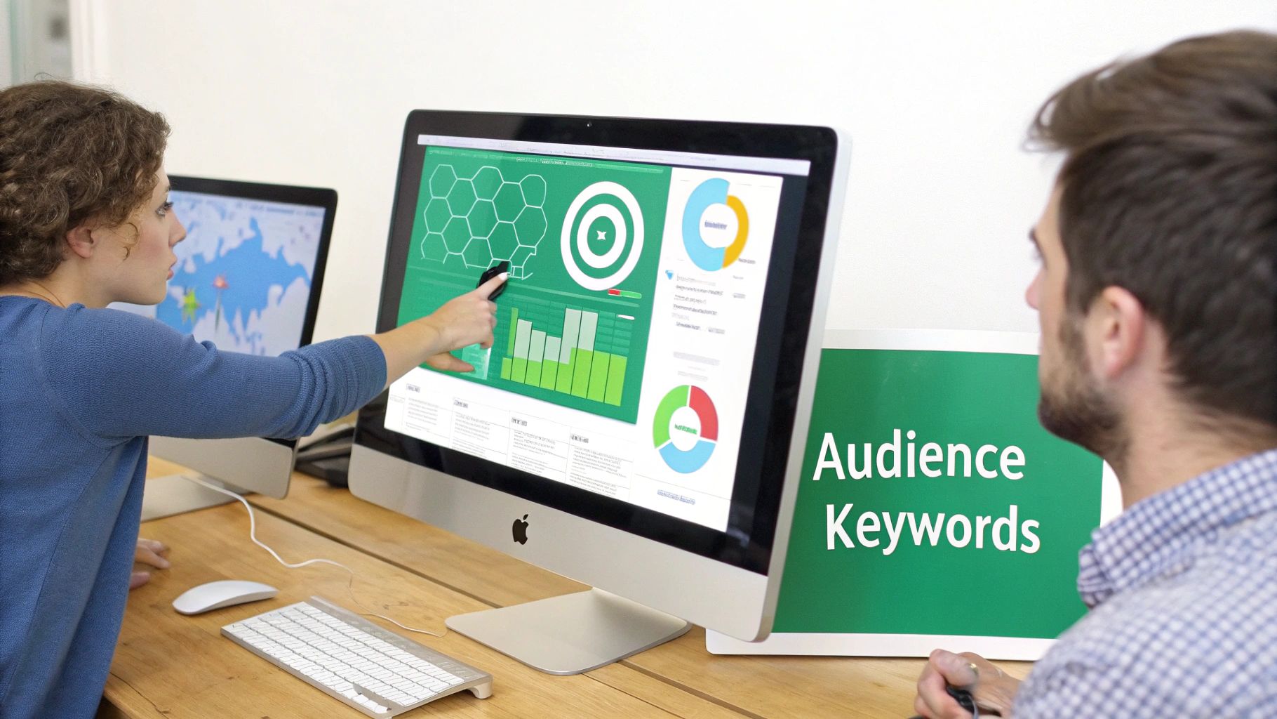 A close-up shot of a keyboard with the word 'SEARCH' highlighted in blue on one of the keys, symbolizing keyword research.