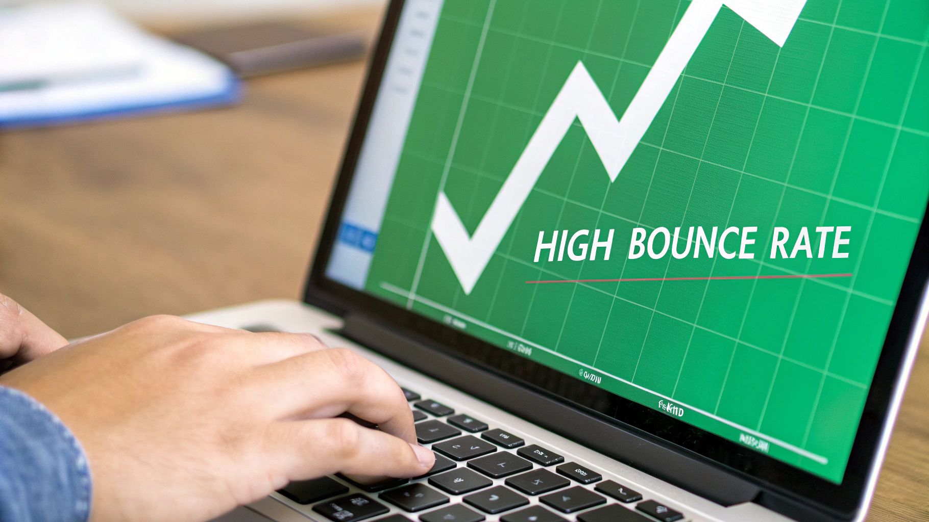 A graph with a sharply declining red arrow, symbolizing falling rankings and traffic.