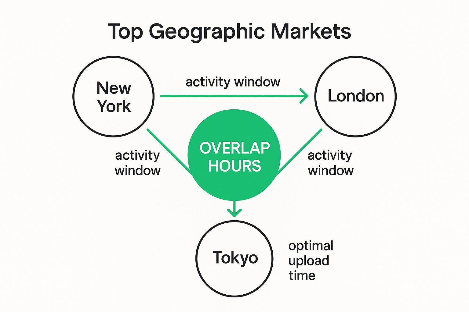 Infographic showing key data about Consider Global Audience with Staggered Uploads