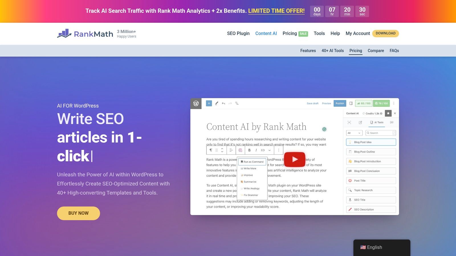 Rank Math – Content AI (WordPress)