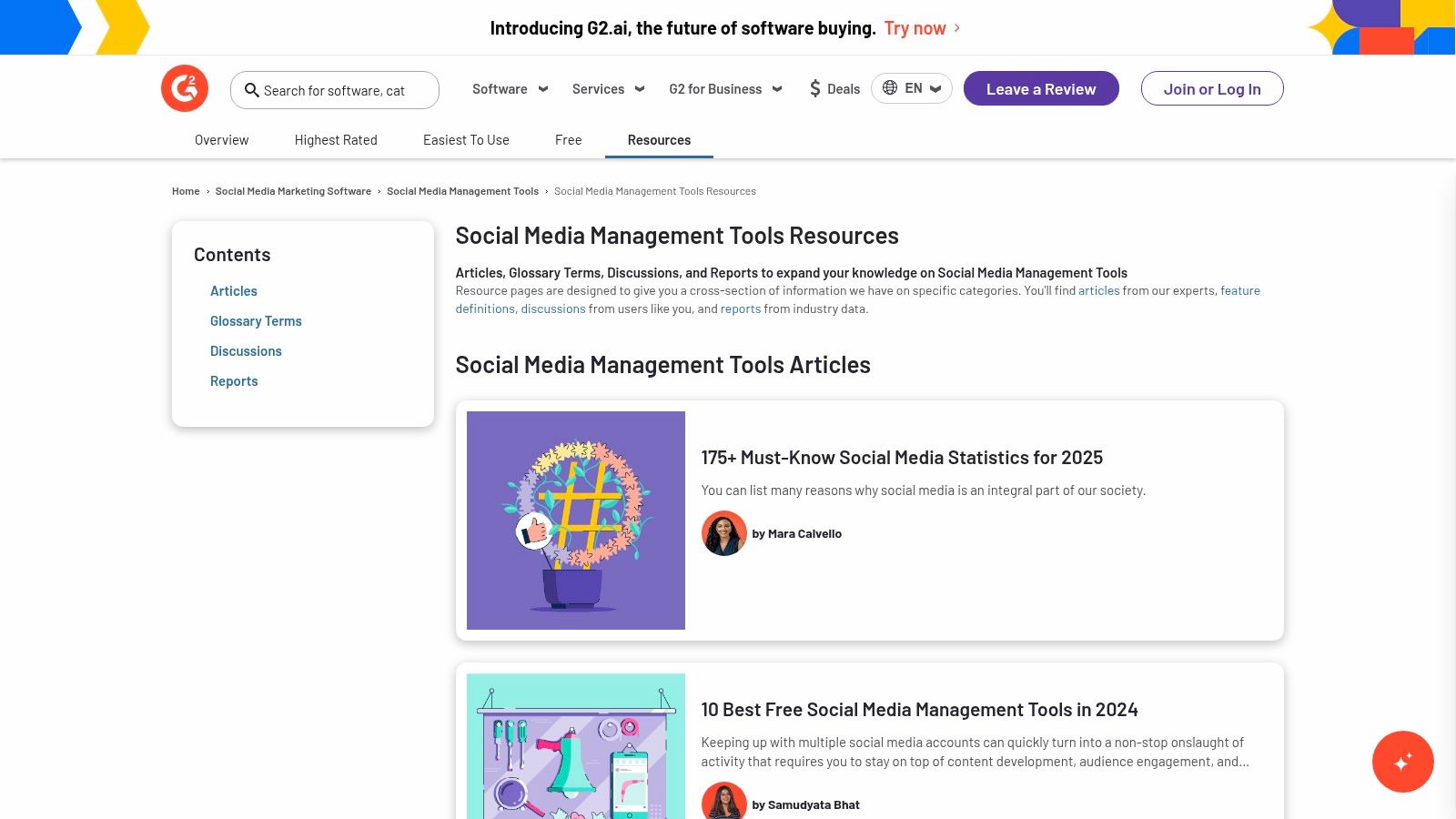 G2 (Social Media Management category hub)