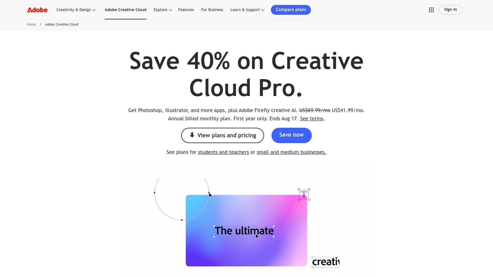 Adobe Creative Cloud (with Adobe Firefly)