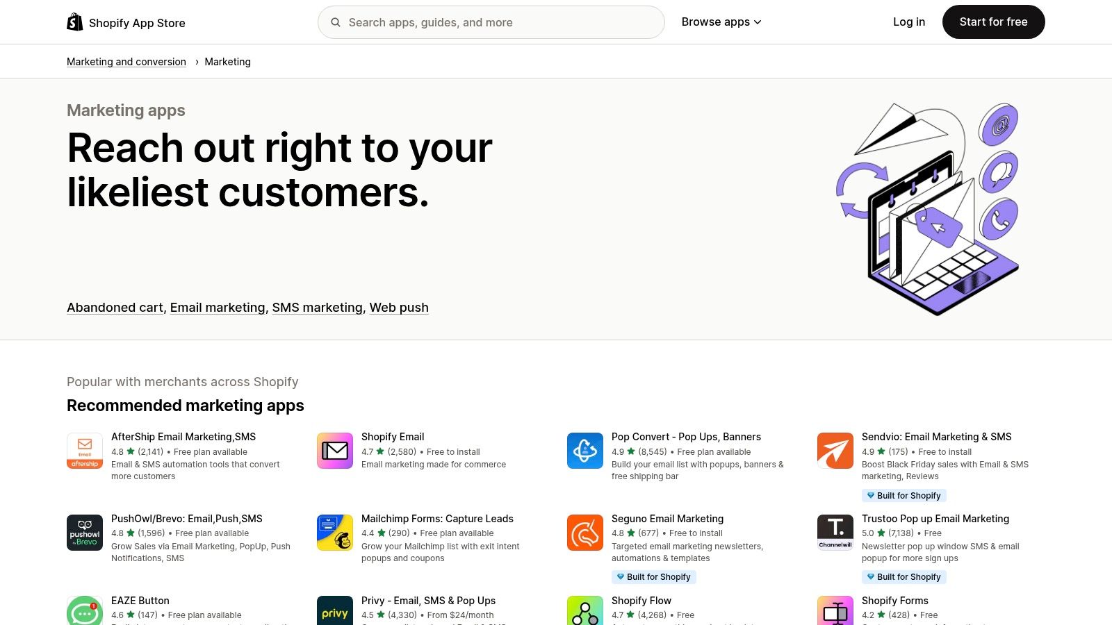 Shopify App Store (Marketing & Conversion category)