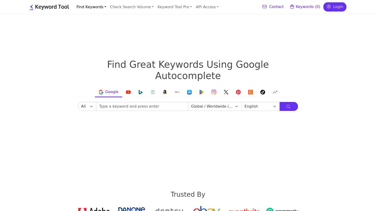 KeywordTool.io (YouTube Keyword Tool)