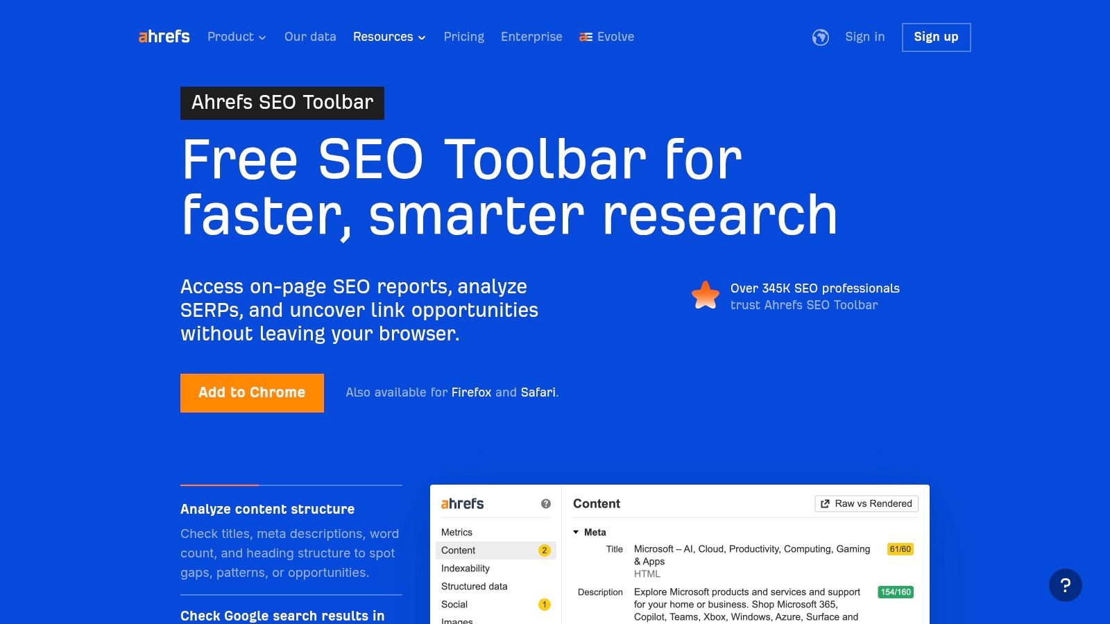 Ahrefs SEO Toolbar