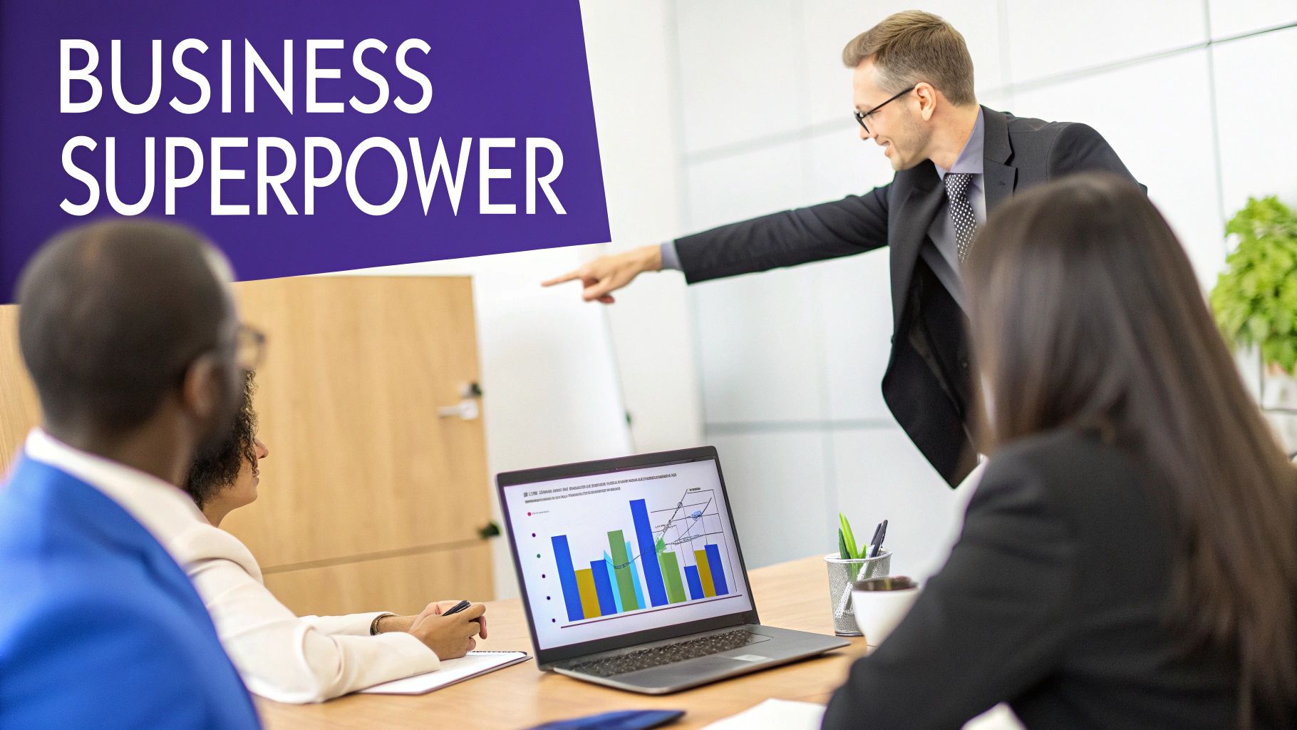 A team of developers collaborating around a screen displaying architectural diagrams and code