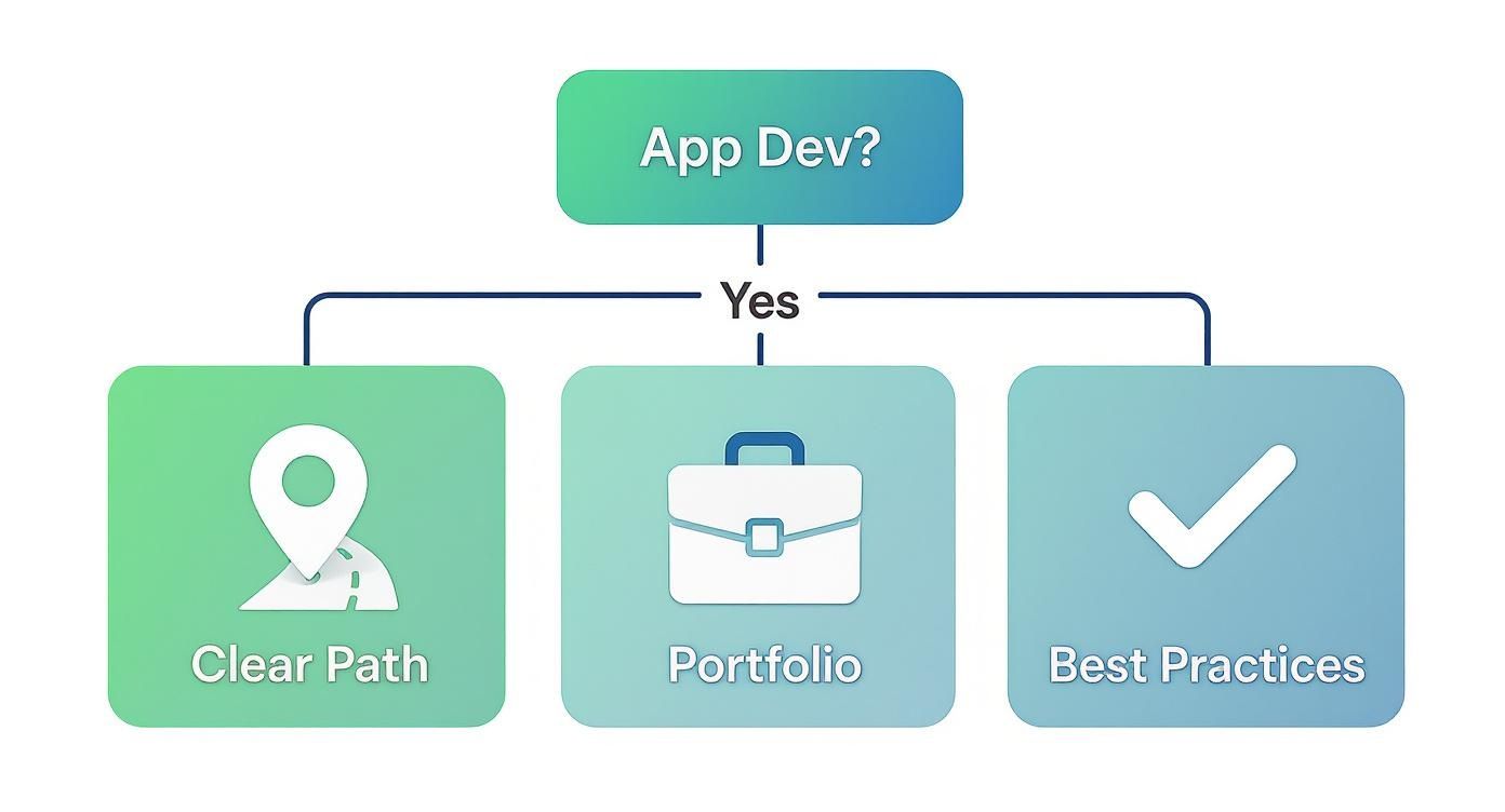 Infographic about app development courses
