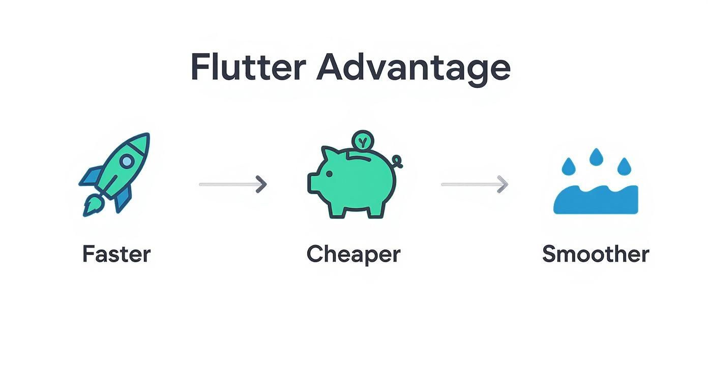 Infographic about flutter app development services