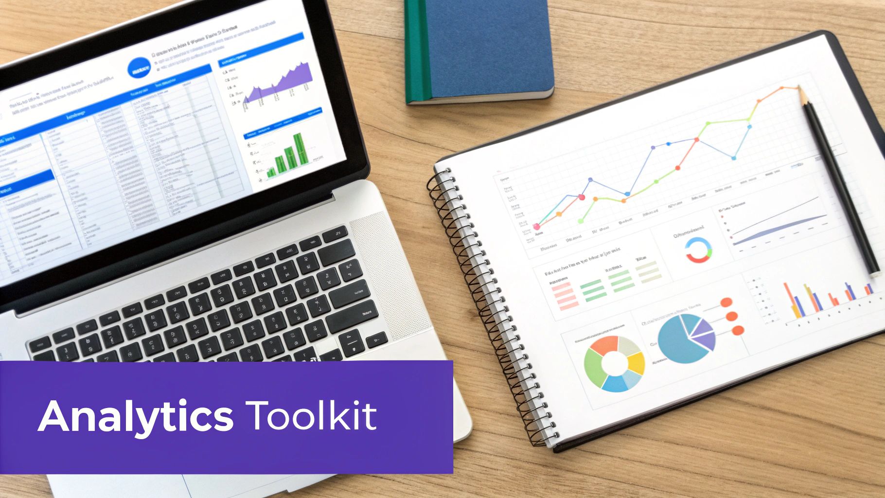 A person assembling a high-tech toolkit, representing business analytics skills.
