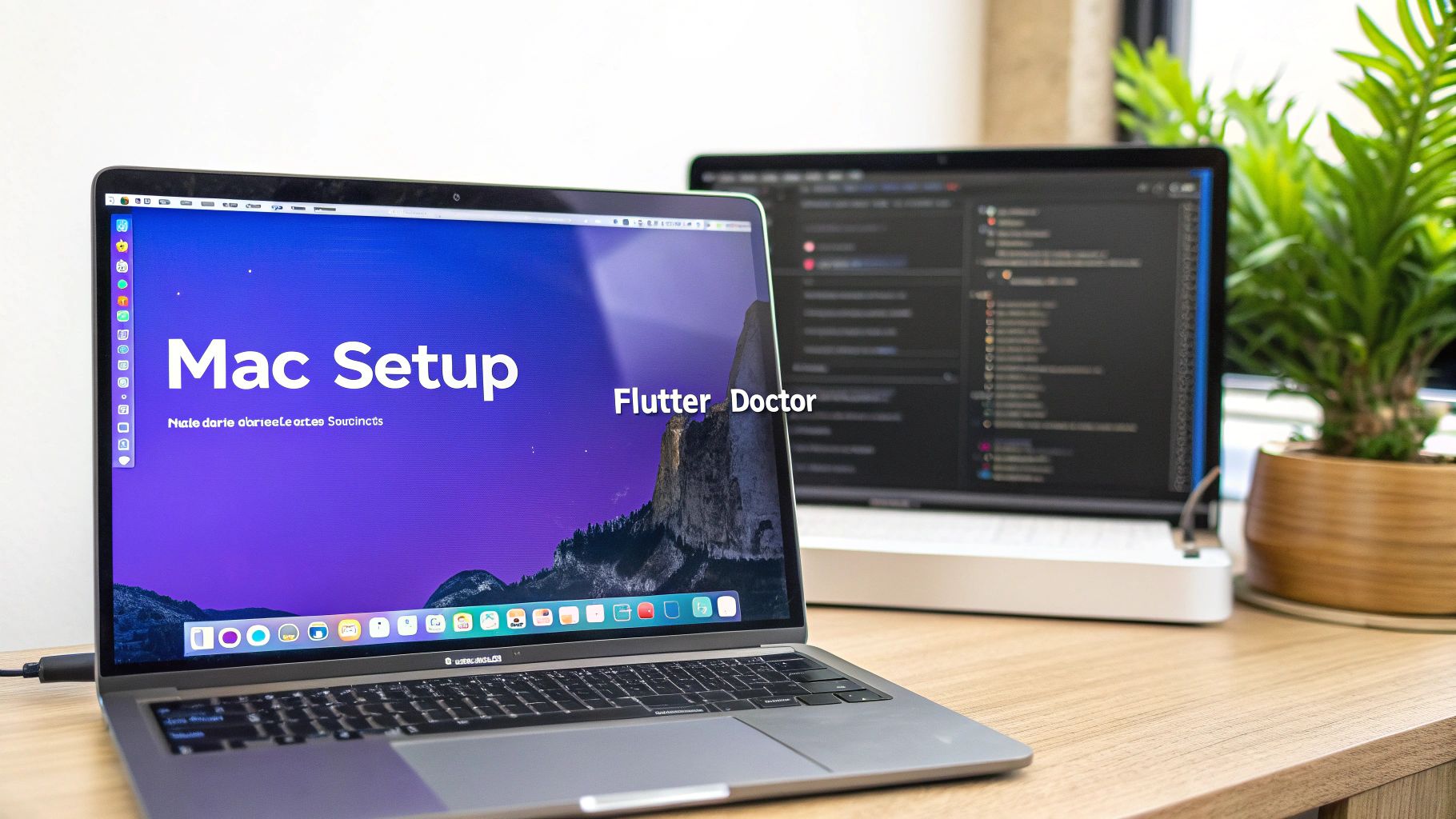 A developer setting up their Mac with Flutter and Xcode for iPhone app programming.