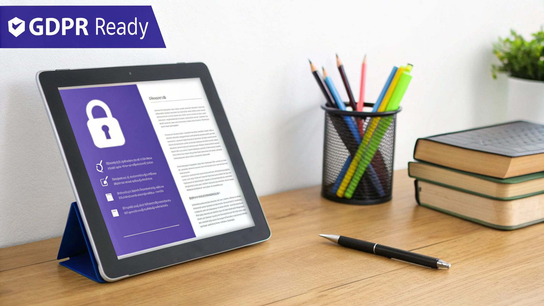 A person interacting with a mobile app with padlock icons symbolizing digital security and compliance