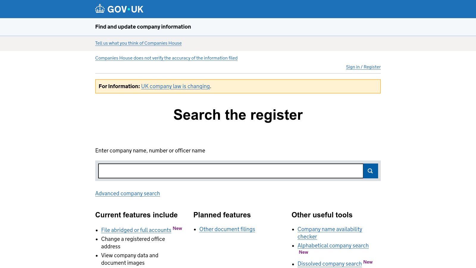 Companies House: The Official UK Company Register