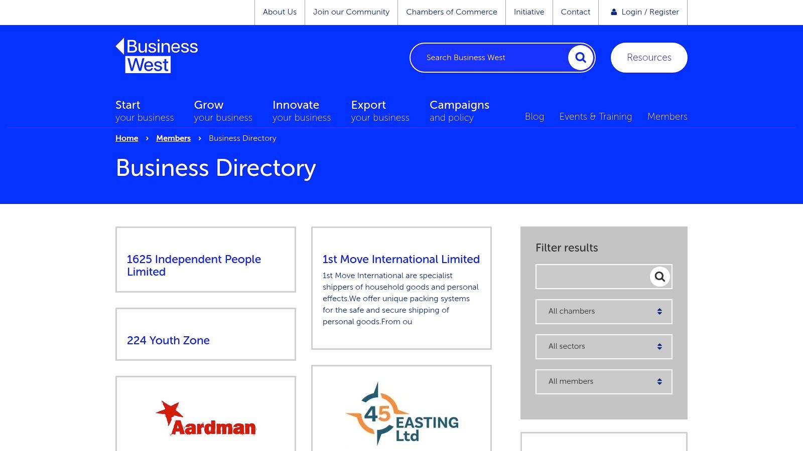 Business West – Members’ Business Directory (Bristol Chamber of Commerce)