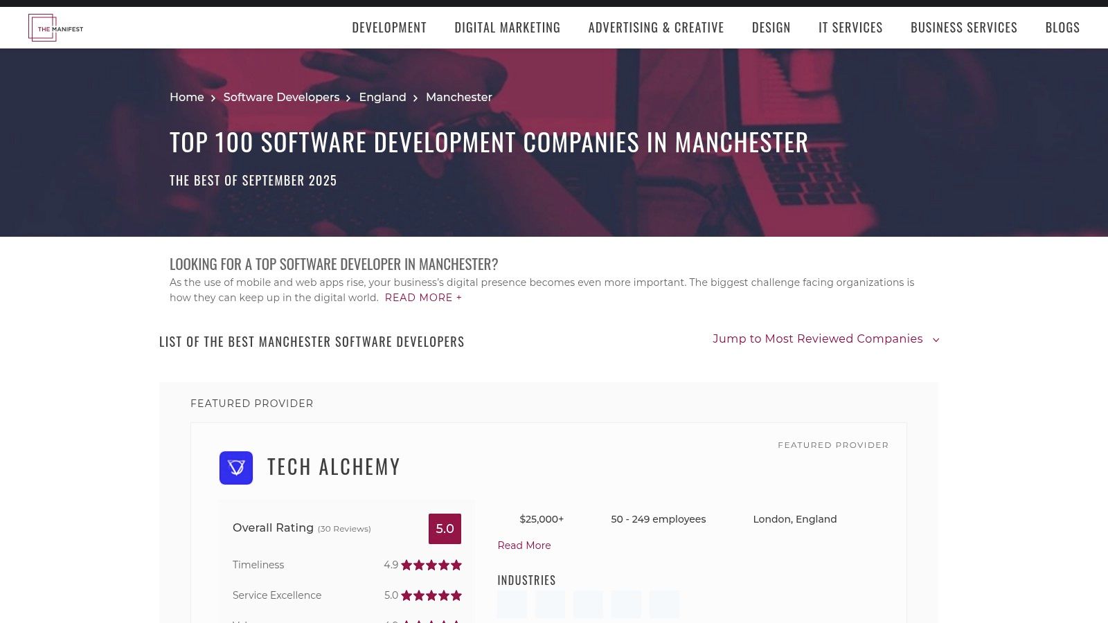 The Manifest – Best Software Development Companies in Manchester