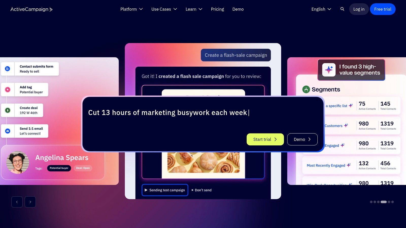 ActiveCampaign's automation recipe library showcasing drip campaign templates