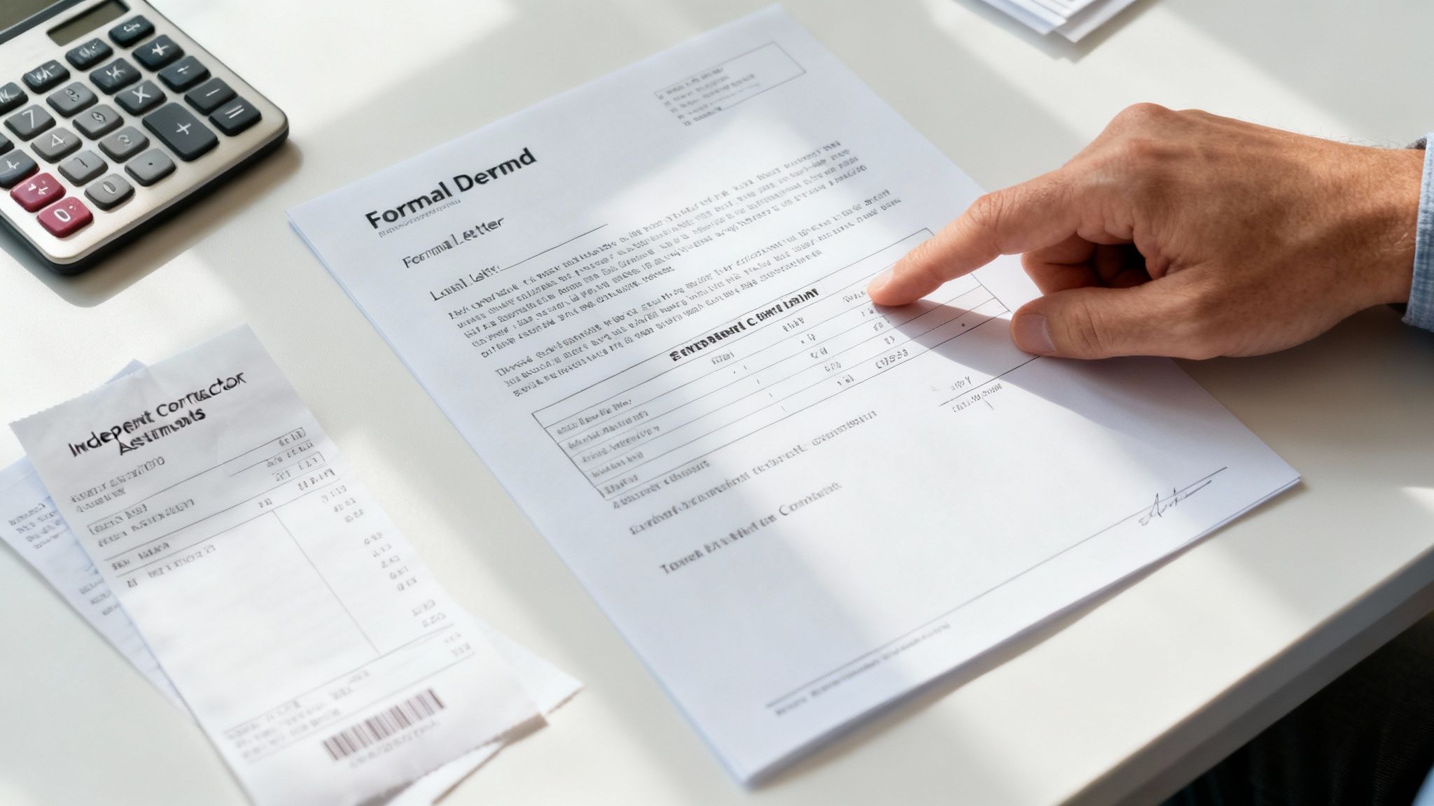 A person reviewing insurance documents, representing how to file an insurance claim for water damage when facing a denial.