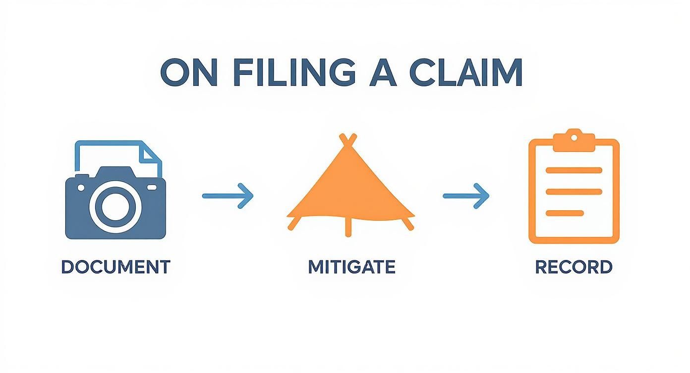 Infographic about how to file property damage claim