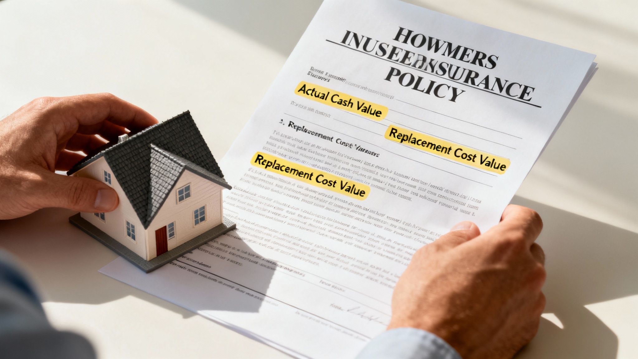 An open insurance policy document with a magnifying glass over the fine print, symbolizing the need to understand coverage details before filing a claim.