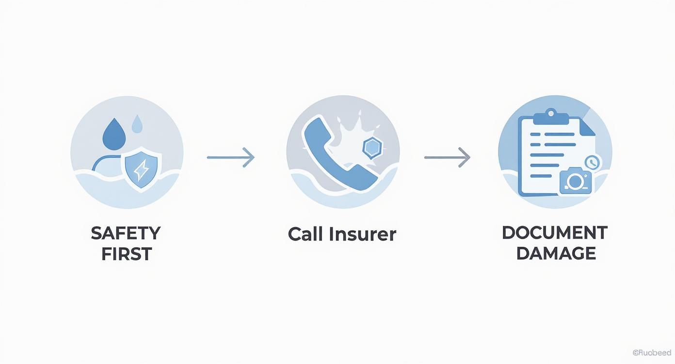 Infographic about insurance claim for flood damage