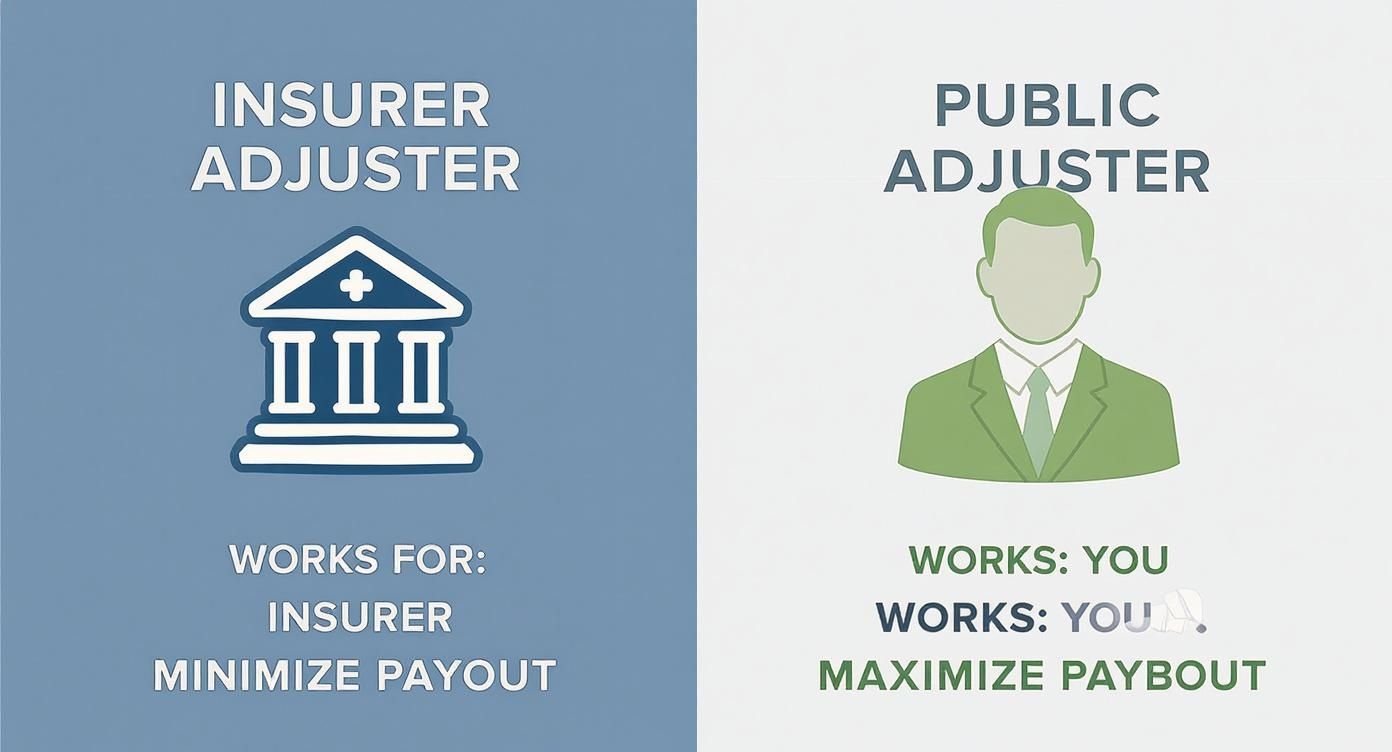 Infographic showcasing the role of a public claim adjuster