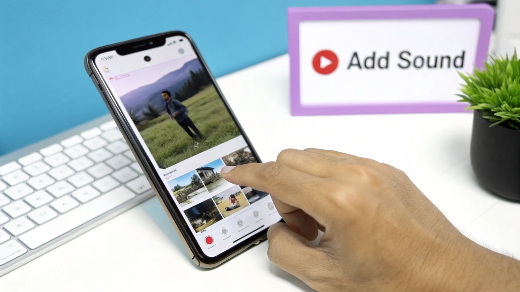 A person editing a video on a laptop using a video editing application