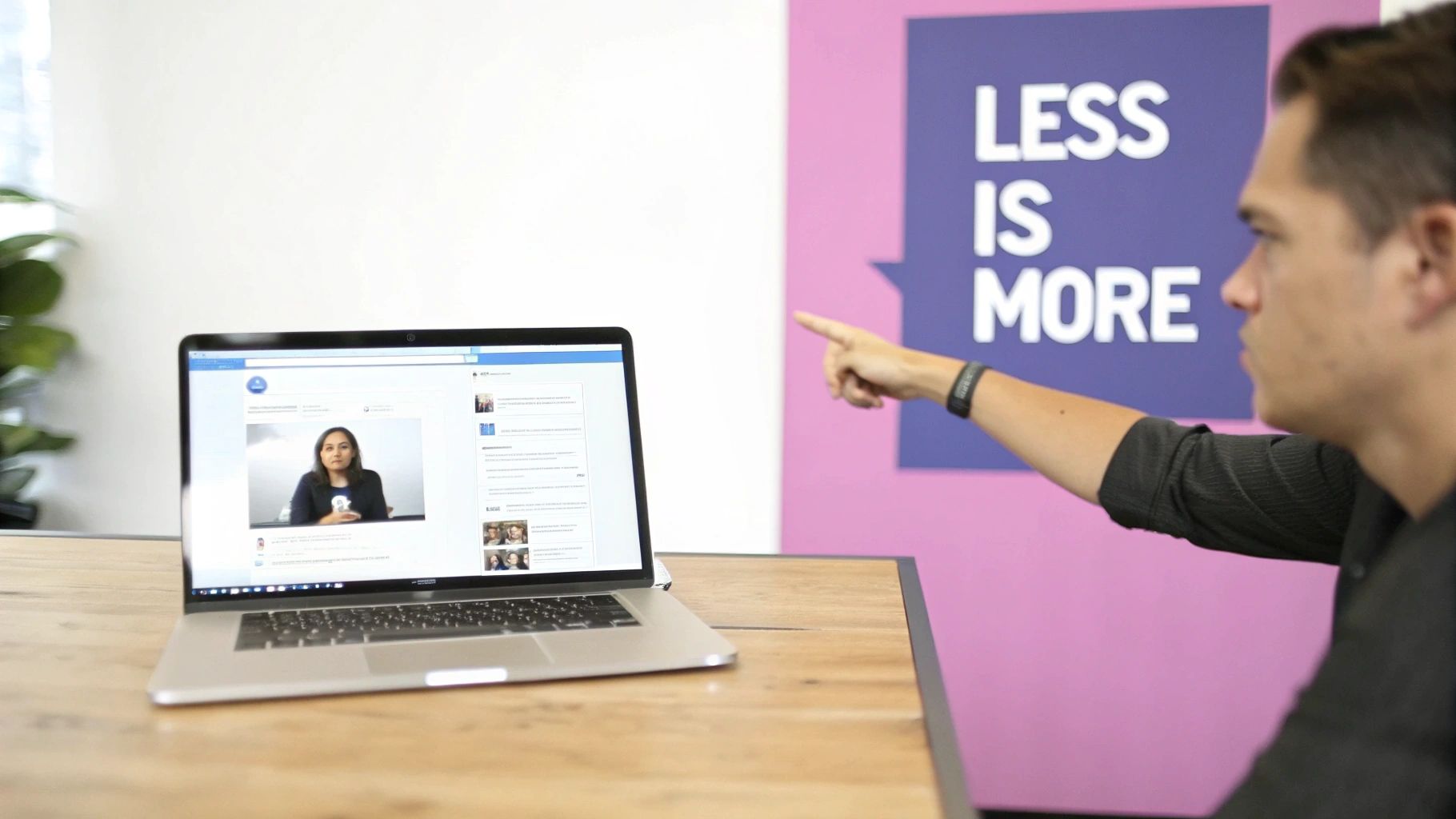 Person using a laptop to search for hashtags on social media