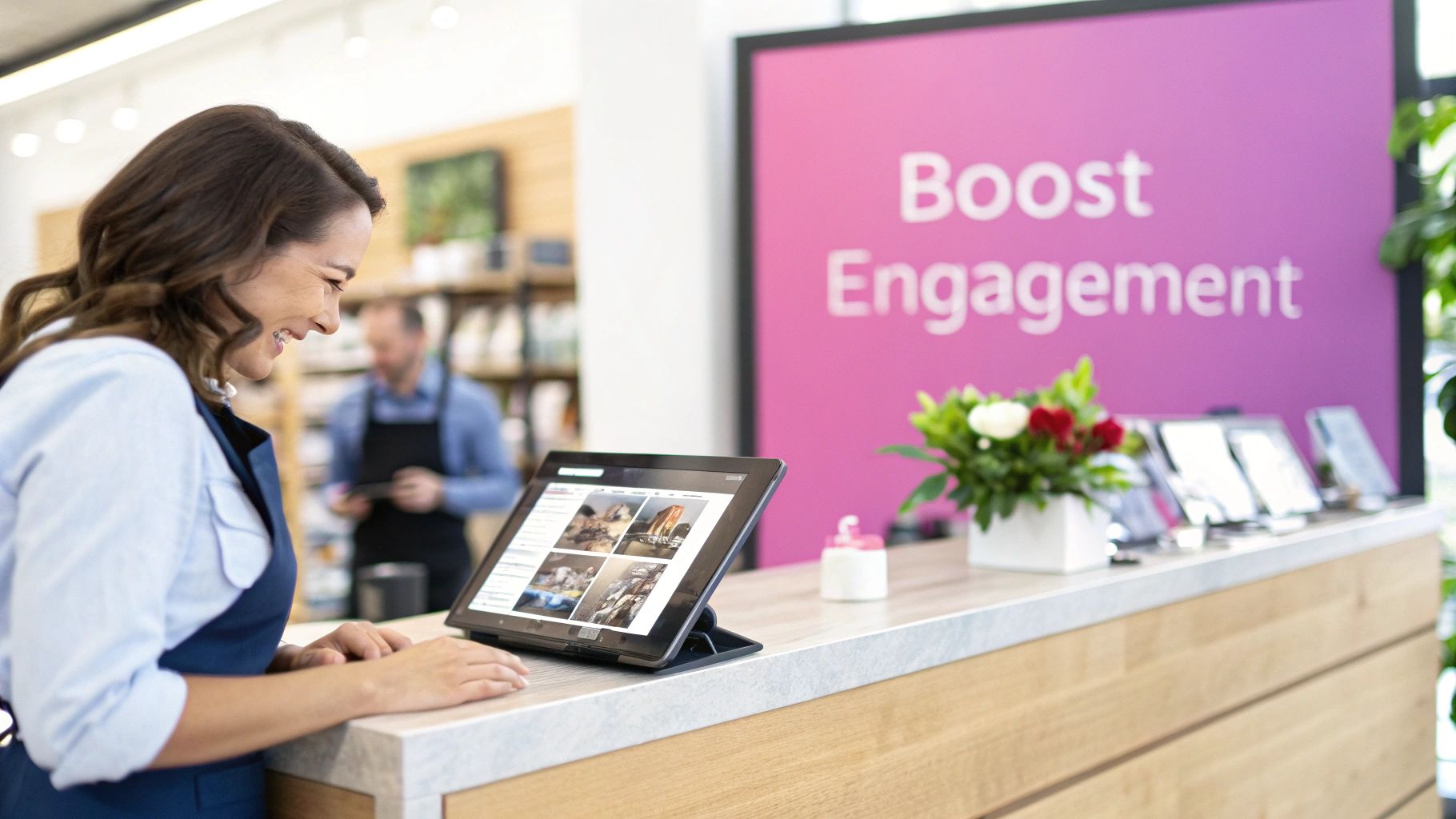 An image showing a graph with an upward trend superimposed over a collage of engaging video reels, representing business growth through AI video.