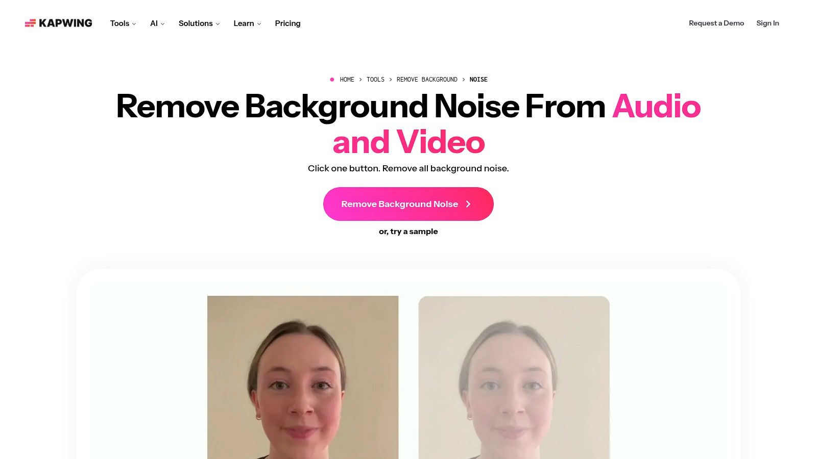 Kapwing – Clean Audio