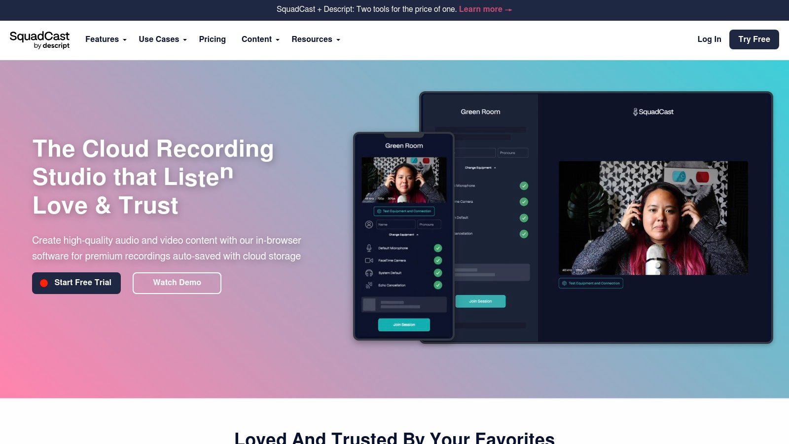 SquadCast.fm (now part of Descript)