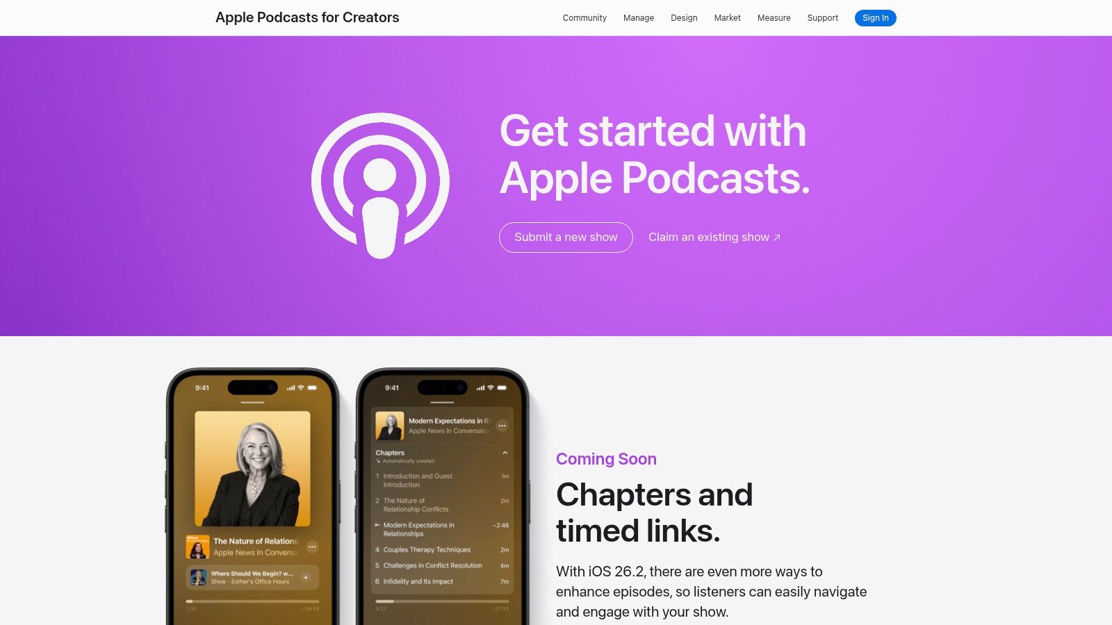 Apple Podcasts for Creators (Apple Podcasts Connect)