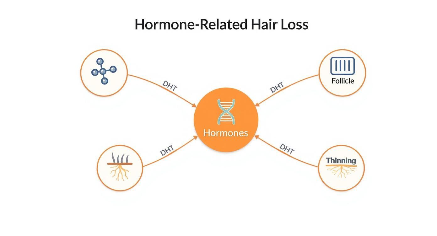 Infographic about hormone therapy for hair loss