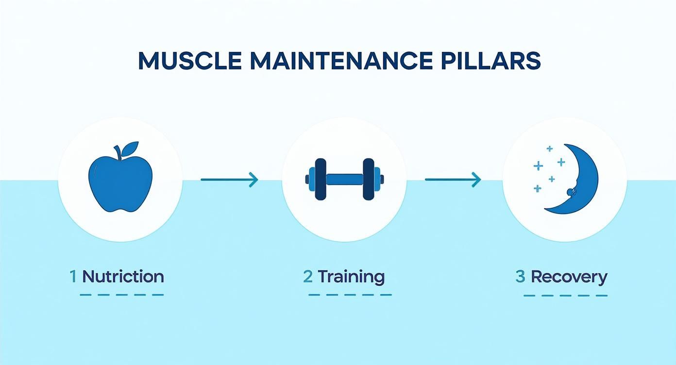 Infographic about how to maintain muscle mass