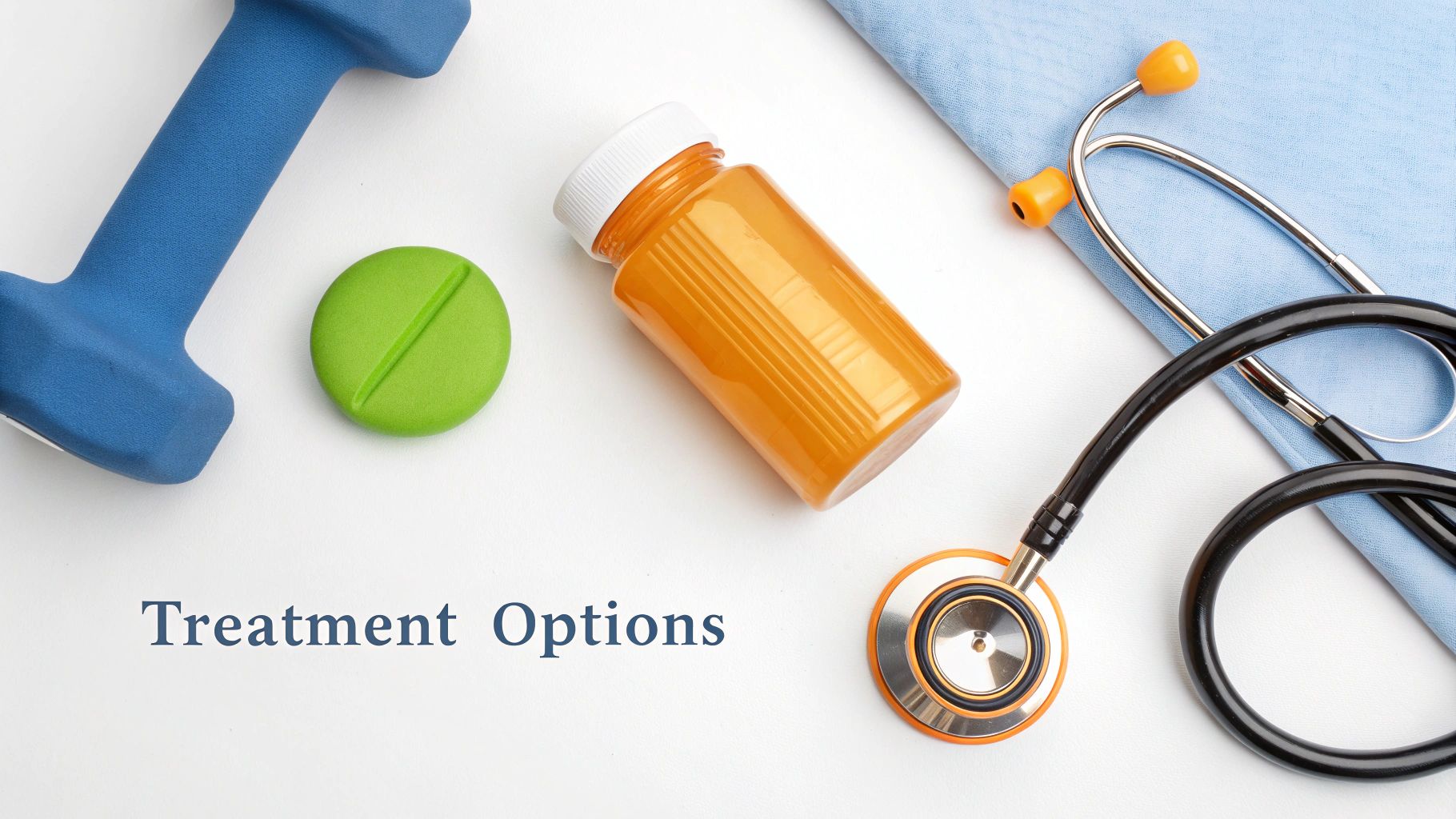 A doctor and patient discussing treatment options at a desk with medical models.