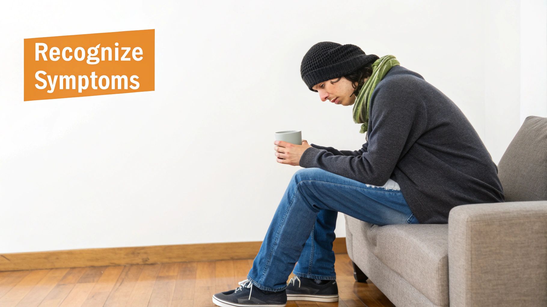 A person looking thoughtfully out a window, appearing tired and contemplative.