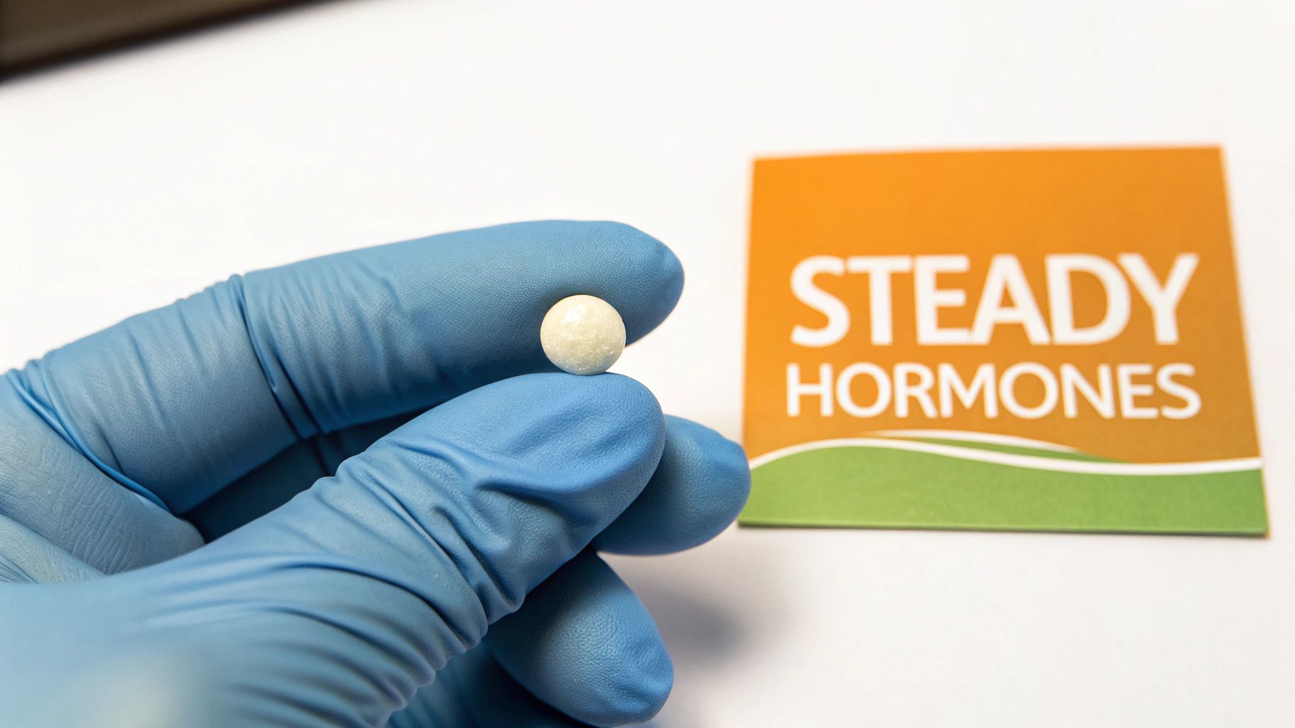 A healthcare professional preparing for a pellet hormone insertion procedure in a clean, medical setting