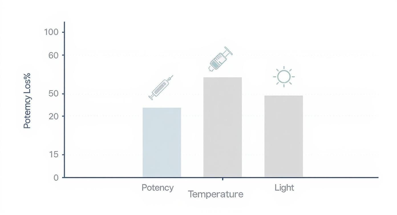 Infographic about how to store testosterone vials