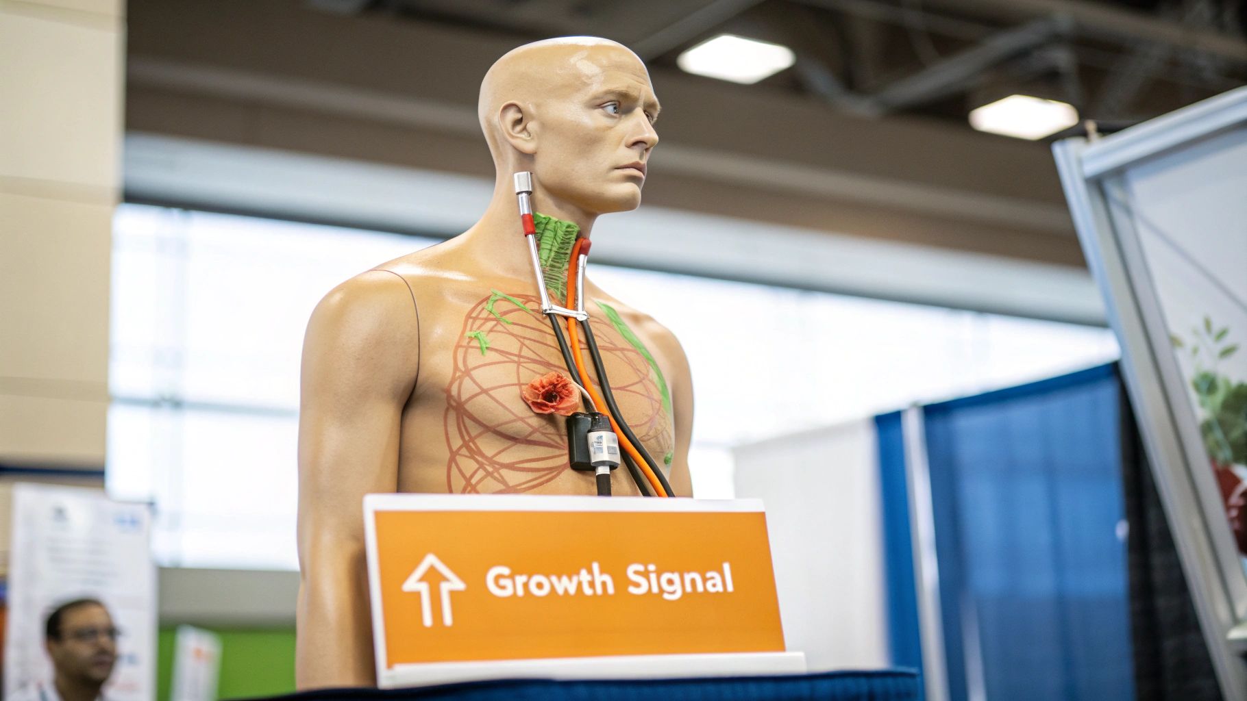 Illustration of molecular structures representing different peptides on a dark, scientific-themed background