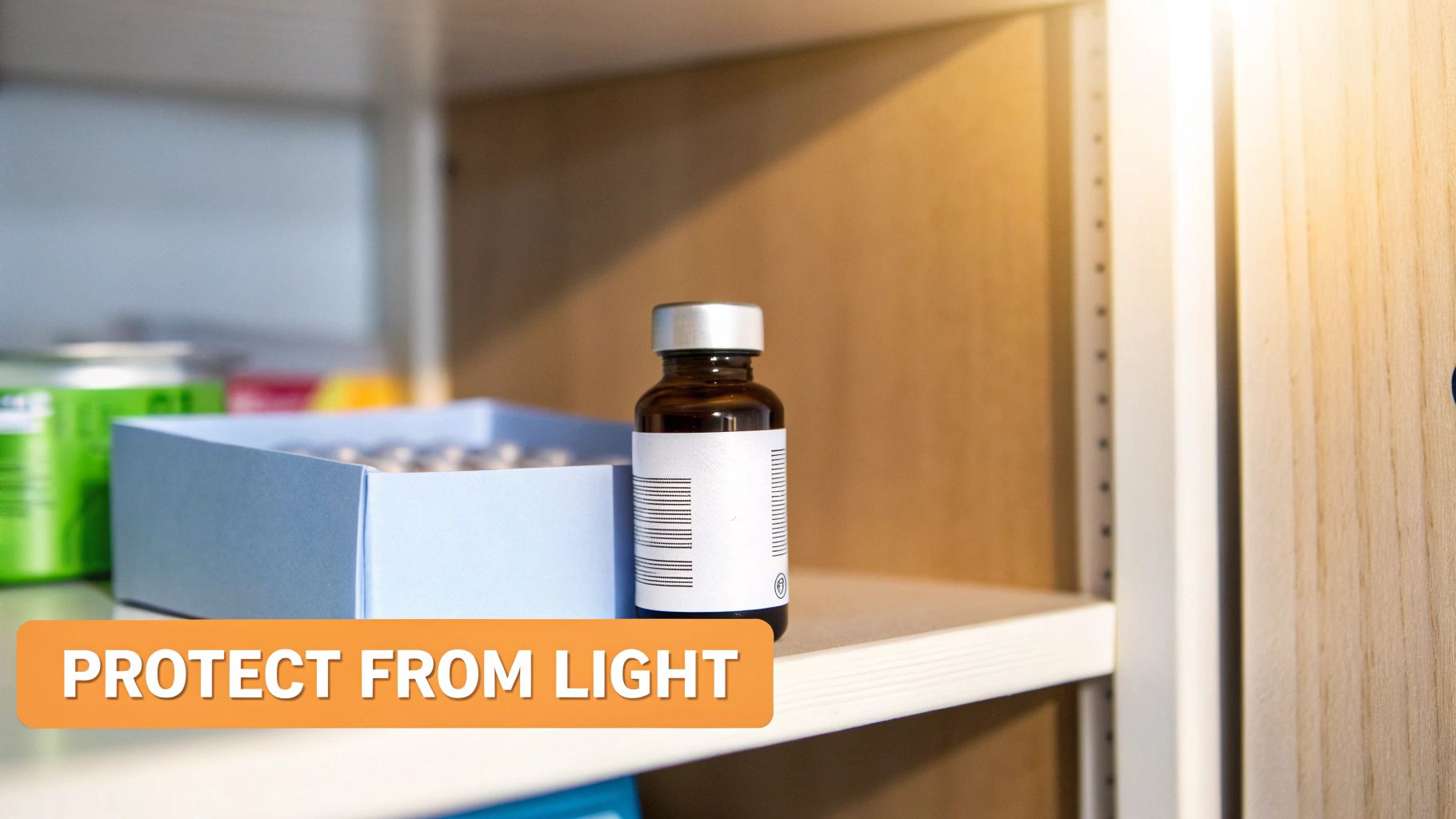 A person holding a small vial of medication, showing careful handling.